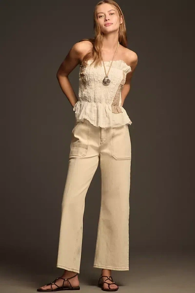 Seventy + Mochi Elodie High-rise Wide-leg Jeans In White