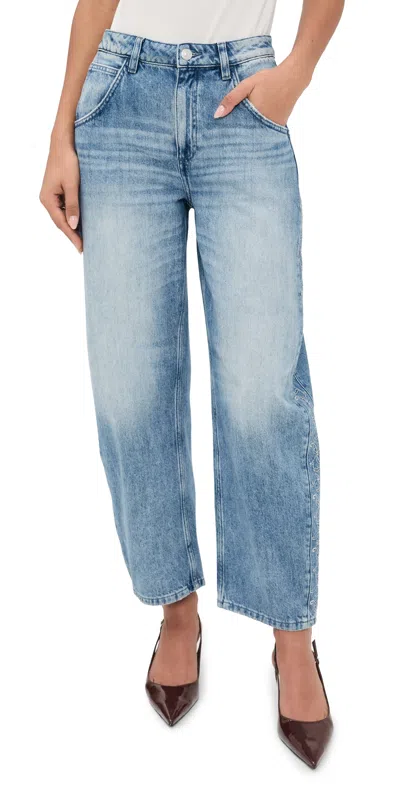 Seventy + Mochi Embroidered Bo Jeans Malibu In Blue