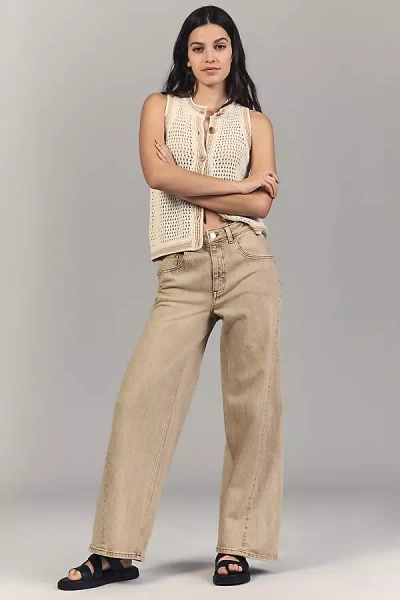 Seventy + Mochi Gracie Low-rise Twist Taper Jeans In Beige