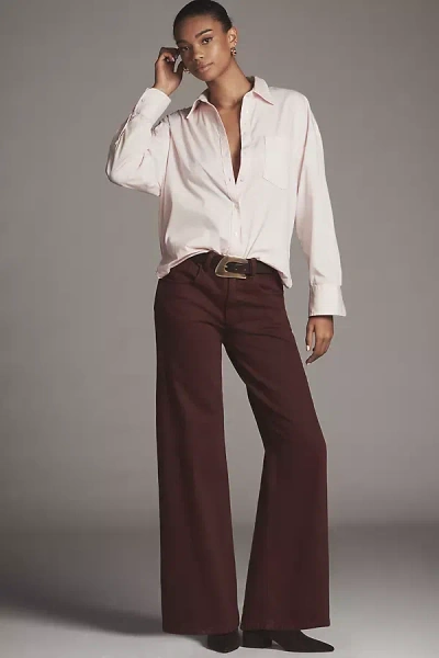 Seventy + Mochi Mid-rise Wide-leg Twisted Jeans In Red