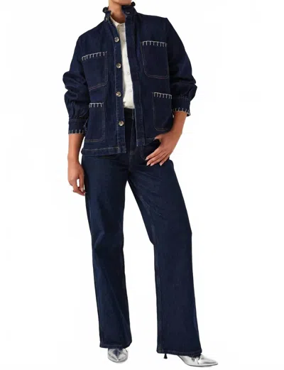 Seventy + Mochi Pablo Jean Jacket In Dark Indigo In Black