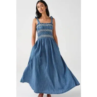 Seventy + Mochi Sally Bandeau Dress In Washed Indigo In Blue