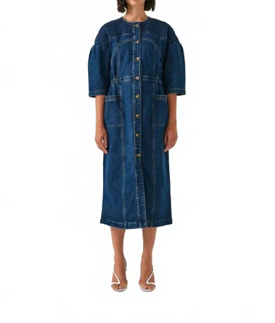 Seventy + Mochi Zaha Midi Dress In Denim In Blue