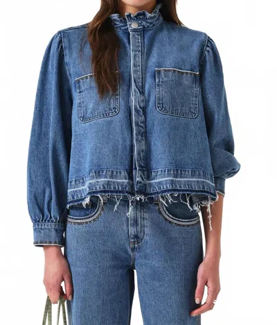 Seventy + Mochi Ziggy Cropped Denim Jacket In Rodeo In Blue