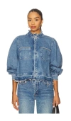 Seventy + Mochi Ziggy Cropped Jacket In Blue