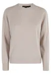 Seventy Mud Cashmere Sweater With Circle Neck And Long Sleeves In Gray