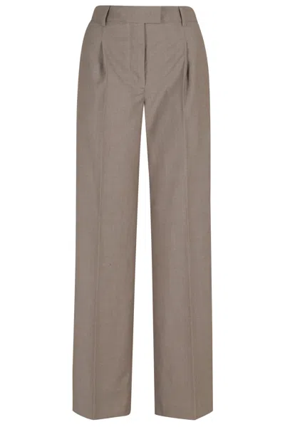 Seventy Mud Tailored Belt-loops Polyester Straight-leg Pants In Brown
