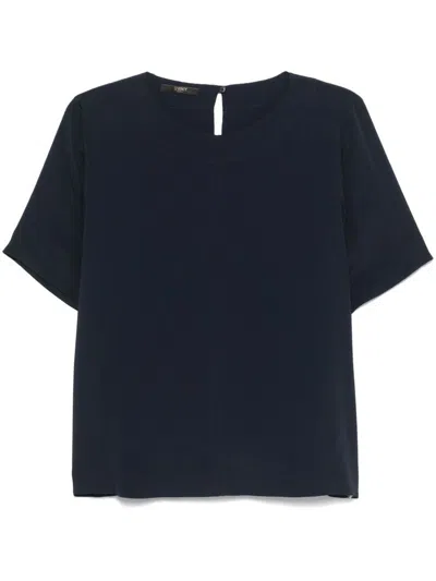 Seventy Navy Blue Blouse With Short Sleeves