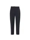 Seventy Navy Blue Trousers In Fresh Wool In Black