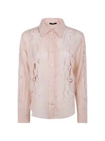 Seventy Ramie Embroidered Shirt In Brown