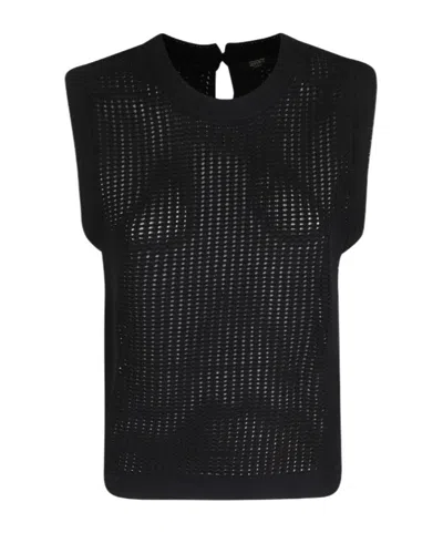 Seventy Openwork Vest In Black