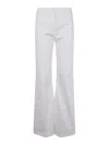 Seventy Light Blue Flared Belt-loops Cotton Pants In White