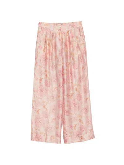 Seventy Pantaloni Morbidi Rosa Con Stampa Floreale  In Multi