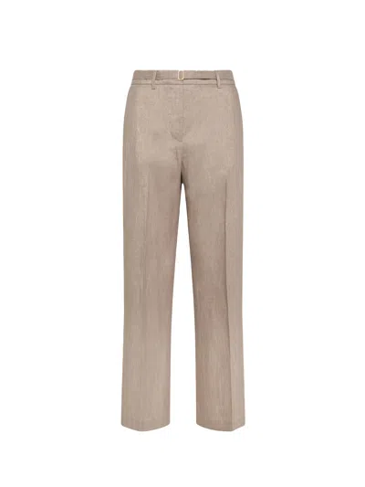 SEVENTY BEIGE TROUSERS IN LUREX AND LINEN