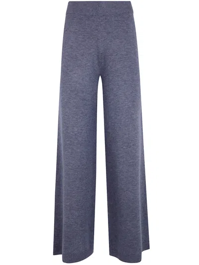 Seventy Wool Blend Wide Leg Trousers In Blue