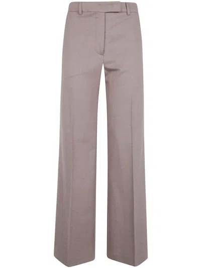 Seventy Pants Wool Wide Leg Trousers In Brown