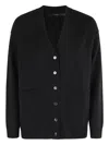 Seventy V-neck Wool And Cashmere Cardigan With Button Closure In Blue
