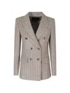 Seventy Pinstripe Double-breasted Blazer In Multi