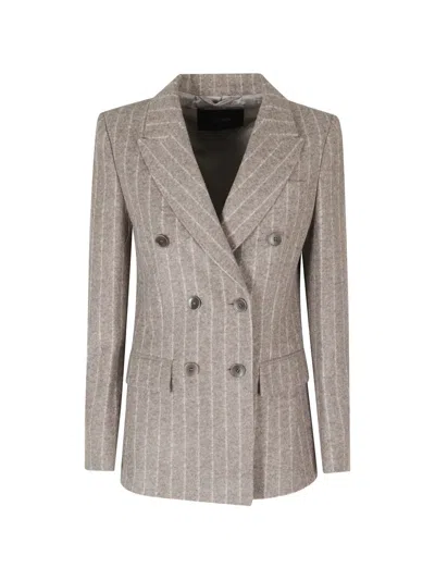 SEVENTY PINSTRIPE DOUBLE-BREASTED BLAZER