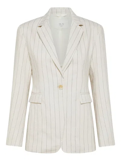 Seventy Pinstripe Single-breasted Jacket In Neutral