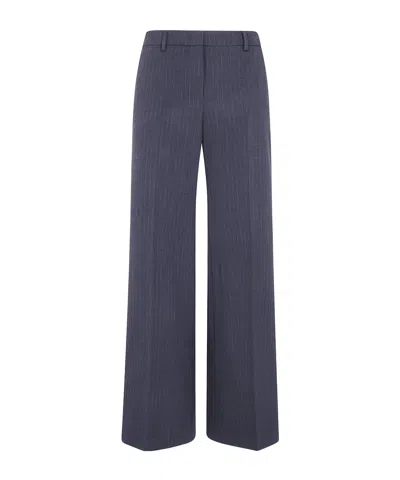 Seventy Trousers Pinstripe Tailored Trousers In Blue