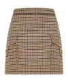 Seventy Check-pattern Flap-pocket Mini Skirt In Brown