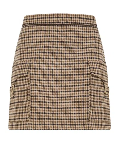 Seventy Plaid Mini Skirt In Brown