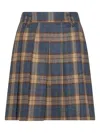 Seventy Plaid-pattern Pleated Skirt In Blue