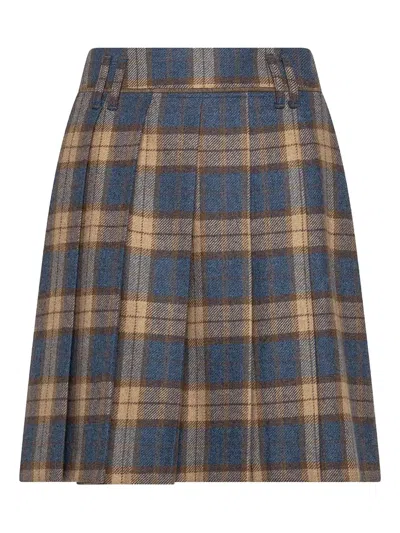 SEVENTY PLAID-PATTERN PLEATED SKIRT