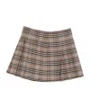 Seventy Plaid Pleated Mini Skirt In Brown