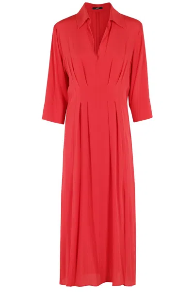 Seventy Abito Crepe Unito Misto Seta In Red