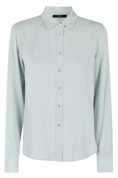 Seventy Plain Crepe Shirt With Silk Mix In White