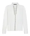 Seventy Plain Poplin Shirt With Stone Embroidery In White