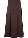 Seventy A-line Brown Poplin Stretch Maxi Skirt In 褐色