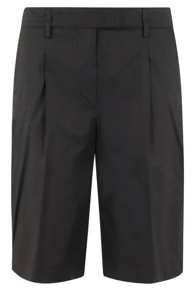 Seventy Bermuda Popeline Fine Cotone Stretch In Black