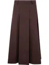 Seventy A-line Brown Poplin Stretch Maxi Skirt In Black