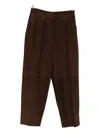 Seventy Pleated Cropped Trousers In Brown