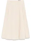 Seventy Pleated Poplin Midi Skirt In Neutrals