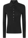 Seventy Ribbed Knit Polo Shirt In Black
