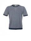 Seventy White Blue Striped T-shirt In Riga Blu