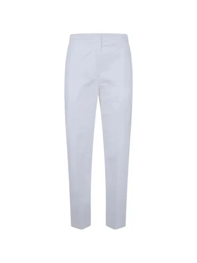Seventy Popeline Fine Cotton Stretch Trousers In White