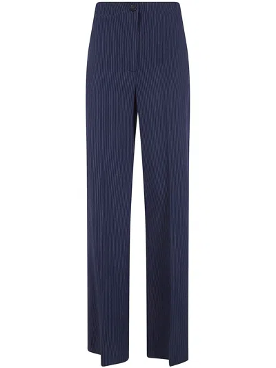 Seventy Popeline Viscose Fluid Trousers In Blue