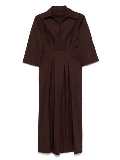Seventy Abito Popeline Fine Cotone Stretch In Brown
