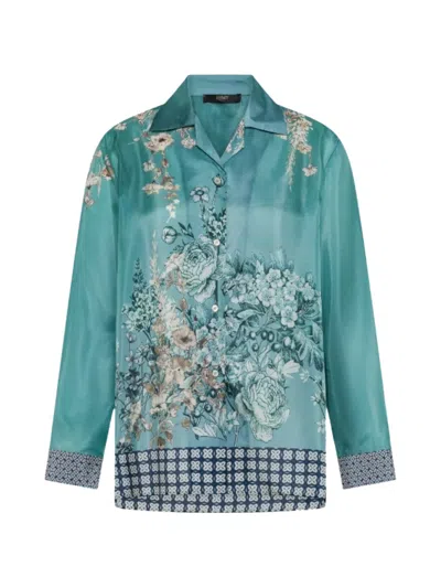 Seventy Printed Floral Shirt In Green