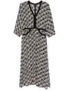 Seventy Plain Crepe Dress With Silk Blend In Schwarz
