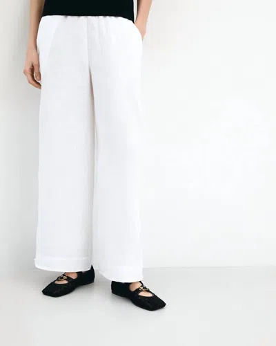 Seventy Pull On Wide Leg Trouser Pants In Bianco In White