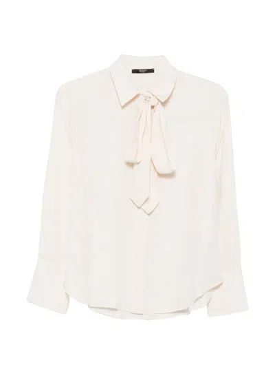 Seventy Pussy-bow Long-sleeve Blouse In White