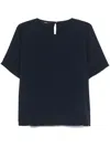 Seventy Navy Blue Blouse With Short Sleeves In Black