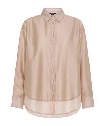 Seventy Reversible Two-tone Lyocell Voile Shirt. In Pink