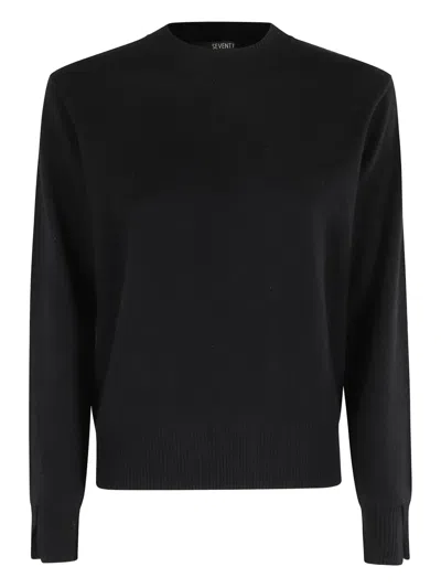 Seventy Round-neck Ribbed Sweater In Black